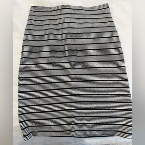 NWT LOFT black and white striped knit pencil skirt
